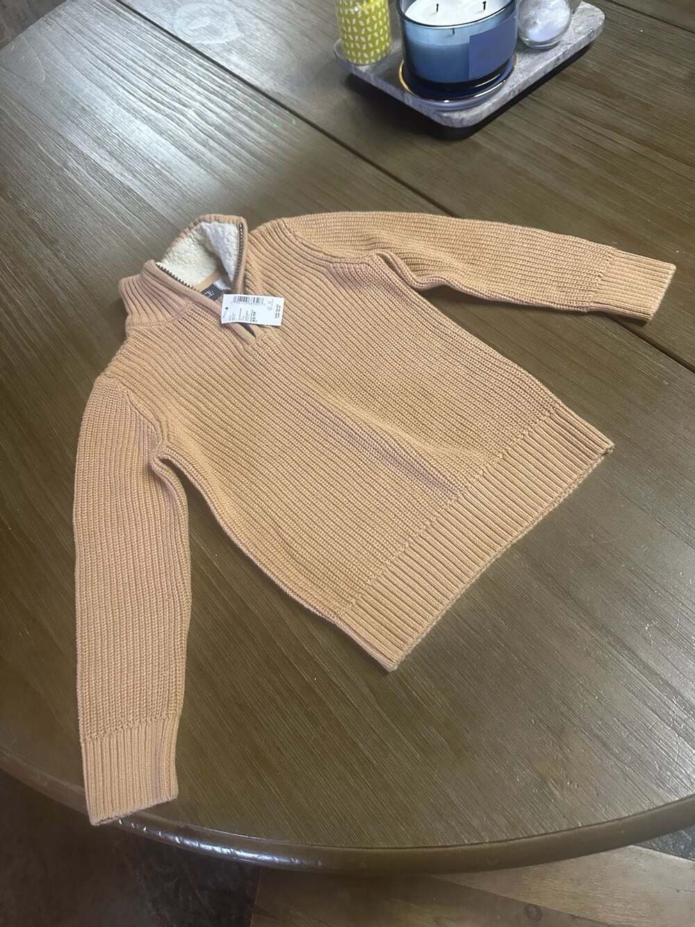 Boys The Children's Place Sweater Quarter Zip Pullover, cork XS (4)